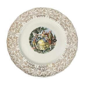 Vintage Warranted 22 KT Gold 10 Inch Dinner Plate Royal Queen Nasco